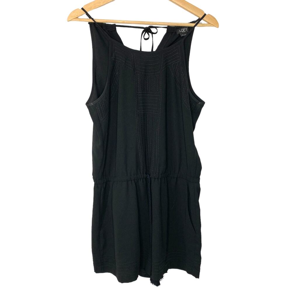 Ann Taylor LOFT Black Romper Petite Small  Casual Vacation